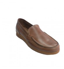 Moccasin summer man with stitches Pitillos in medium brown
