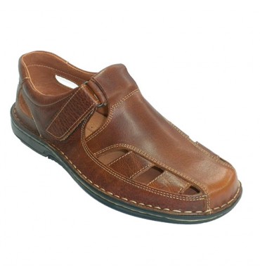 Closed-toed men sandals 48 Hours in medium brown