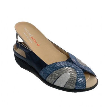 Special women sandal for orthopedic insoles Doctor Cutillas in navy blue
