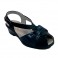 Very wide woman sandal Lumel in navy blue