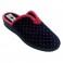 Woman's slipper for home opening instep Nevada in navy blue