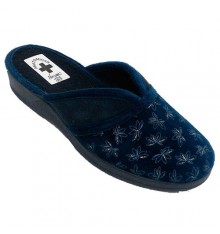 Woman shoe open behind instep opening Nevada in navy blue