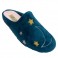 Sapato de inverno mulher aberto atrás desenho lua e estrelas Calzamur em Azul
