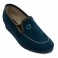 Sapato mulher fechou elásticos nas laterais com bordado Ludiher em Azul-marinho