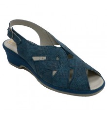 Woman sandals rubber very comfortable instep Lumel in blue