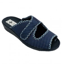 Flip-flops to be home woman with open velcro toe and heel Nevada in blue