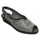 Woman open toe and heel shoes with back strap Ludiher in gray