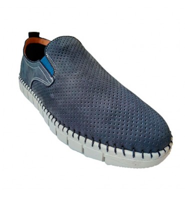 comida dos semanas Consulado Zapato hombre ancho especial cómodos super flexibles Primocx en azul