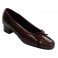 Woman shoe type flats with bow heel on instep Roldán in bordeaux