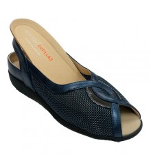 Special mesh women's sandal for insoles Doctor Cutillas in navy blue