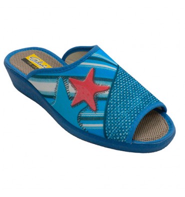 Flip flops open toe starfish starfish Aguas nuevas in blue
