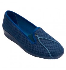 Women's closed shoe with lace trim Nevada in blue