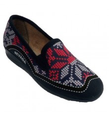 Closed woman sneaker simulating knit Nevada in blue