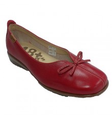 Women's closed shoe with instep bow 48 Hours in red