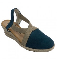 Women's shoes closed toe and open heel Calzamur in blue