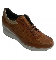 Women's sport shoe with laces PitillosMS in medium brown