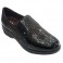 Women's shoe rubber sides patent leather and leather PitillosMS in black