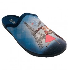 Women's slipper open behind Alberola in blue
