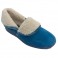 Closed women's slipper lined with wool that can be converted into a boot Nevada in blue