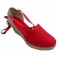 Sapatos femininos valencianos amarrados na perna Miszapatillas em Red