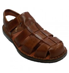 Sandals strips man tip closed 48 Hours in brown