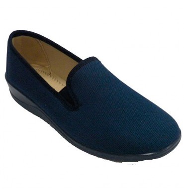 Women's closed slippers with rubber bands Nevada in navy blue