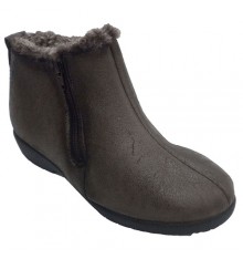 Women's mid-calf boot with side zipper and elastic Doctor Cutillas in taupe