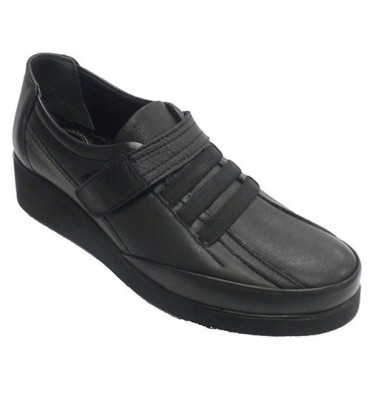 Zapatos mujer cerrados velcro y gomas VICMART en negro