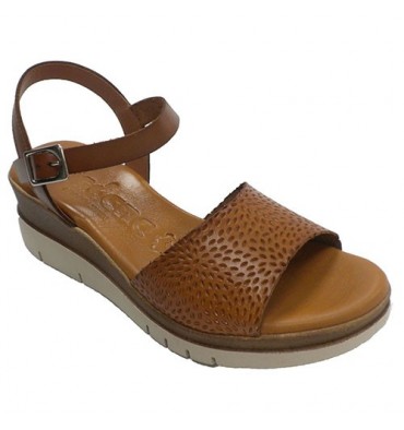 Women's sandal with buckle RA-EL in leather