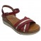 Women's sandal with crossed straps buckle RA-EL in red