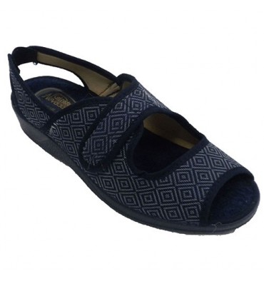 Women's open toe heel strap slippers at the back Nevada in blue