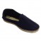 Hemp sandals herringbone fabric and rubber sole below Made in Spain in navy blue