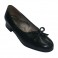 Zapatos ancho especial con tacón abertura en el centro con lazo Roldán en negro