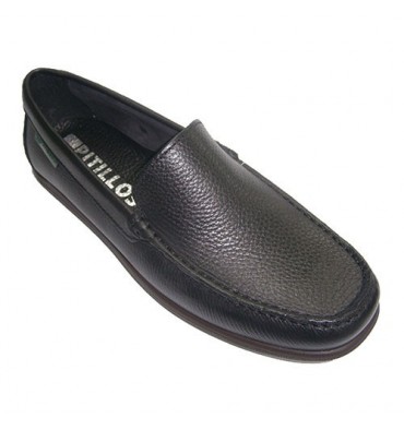 Smooth moccasin shoe type shovel Pitillos in black