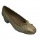 Zapato mujer tipo manoletinas acolchado con tacón medio Roldán en beig