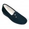 Closed grid fabric shoe woman with an ornament rubber side rivets Nevada in navy blue