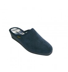   Classic thong slipper corduroy high wedge Salemera in navy blue