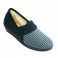 Houndstooth shoe woman with pure virgin wool lining Soca in blue