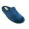 Flip flops women be home with velvet fabric wedge type Calzamur in blue