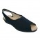 Shoe woman open toe and heel with elastic instep Soca in navy blue