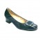 patent leather and nubuck combined manoletinas Roldán in navy blue