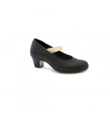 Flamenco dance shoe heel and toe with rubber metal fastening Danka in black